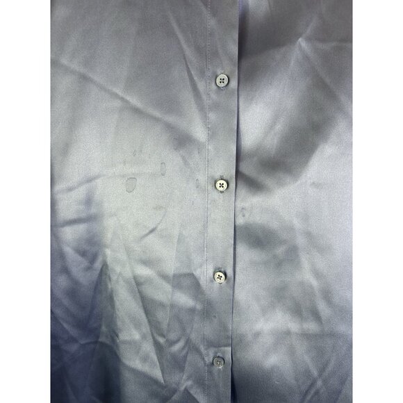 Antonio Melani Silk Satin Button Front Shirt Flowy Quiet Luxury - Picture 3 of 6